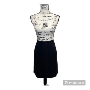 Vintage 90s Armani Collezioni black wool mini striped skirt dark academia vamp